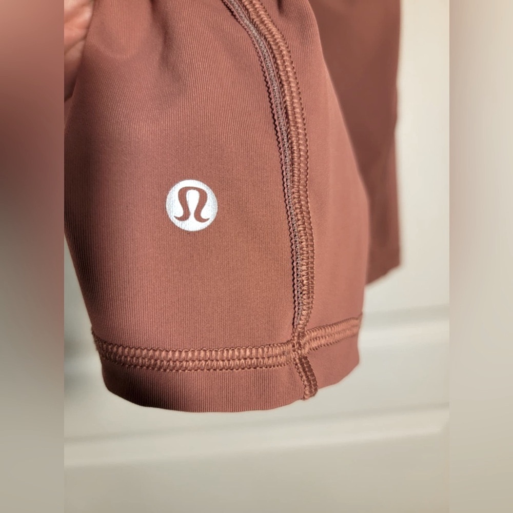 Lululemon Quick Feet Crop 19"•Color Block Pink Mesh•Auburn / Quicksand•EUC•sz 4 - Picture 6 of 14